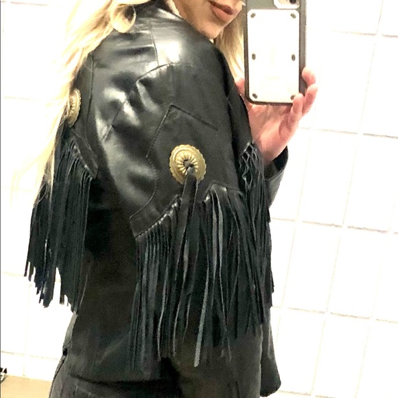 Vintage Pioneer Wear Western Fringe Leather Jacket - Picture 6 of 9